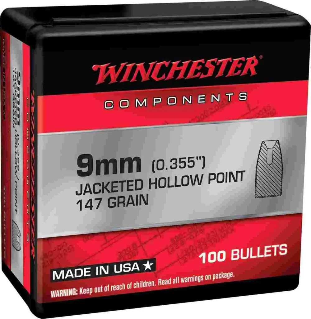 Winchester JHP Bullets 9mm .355" 147gr 100/ct